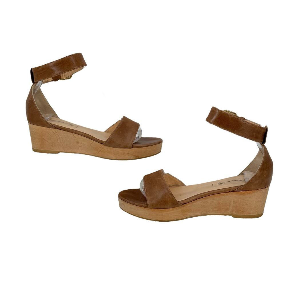 Emerson Fry Ankle Strap Wedge Platform Sandal Women's SZ 7 Brown Resort Summer - Picture 4 of 12
